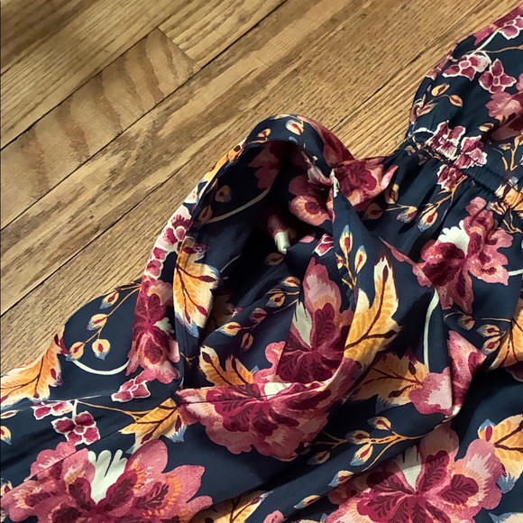 Old Navy Floral XXL Tall Maxi Dress - Black and Orange and Pink - Picture 14 of 16